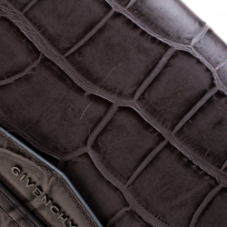 Givenchy Grey Croc Embossed Leather Antigona Envelope Clutch