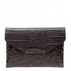 Givenchy Grey Croc Embossed Leather Antigona Envelope Clutch