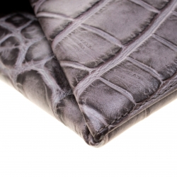Givenchy Grey Croc Embossed Leather Antigona Envelope Clutch
