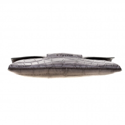 Givenchy Grey Croc Embossed Leather Antigona Envelope Clutch