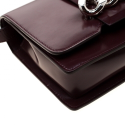 Pre Owned حقيبة كتف جيفنشي انفينيتي صغيرة جلد عنابية