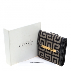 مملوكة مسبقًا Givenchy Beige/Black Canvas Compact Wallet