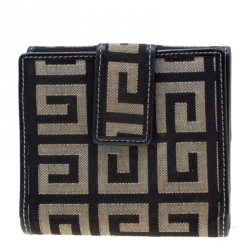 مملوكة مسبقًا Givenchy Beige/Black Canvas Compact Wallet