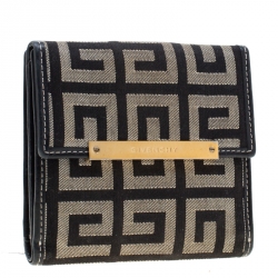 مملوكة مسبقًا Givenchy Beige/Black Canvas Compact Wallet