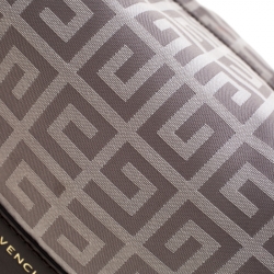 Pre Owned Givenchy Brown/Off-White Monogram Canvas and Leather Hobo