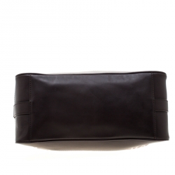 Pre Owned Givenchy Brown/Off-White Monogram Canvas and Leather Hobo