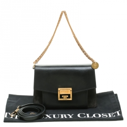 مملوكة مسبقًا Givenchy Black Leather and Suede GV3 Crossbody Bag