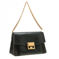 مملوكة مسبقًا Givenchy Black Leather and Suede GV3 Crossbody Bag