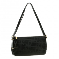 Pre Owned Givenchy Black Signature Canvas Shoulder Bag