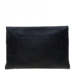 Pre Owned حقيبة كلاتش جيفنشي مظروف أنتيغونا نقش سحلية سوداء