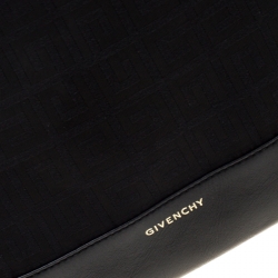 Pre Owned Givenchy Black Monogram Canvas and Leather Large Hobo