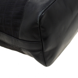 Pre Owned Givenchy Black Monogram Canvas and Leather Large Hobo