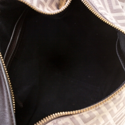 Pre Owned Givenchy Brown/Grey Monogram Canvas and Leather Small Hobo