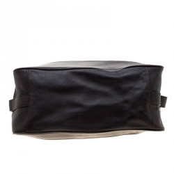 Pre Owned Givenchy Brown/Grey Monogram Canvas and Leather Small Hobo