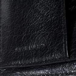 Pre Owned Givenchy Black Logo Star Leather Continental Flap Wallet