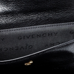 Pre Owned Givenchy Black Logo Star Leather Continental Flap Wallet