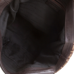 Givenchy Brown Signature Canvas and Leather Flap Top Handle Bag