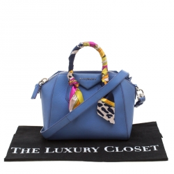 Pre Owned حقيبة جيفنشي يد علوية انتيغونا ميني جلد زرقاء