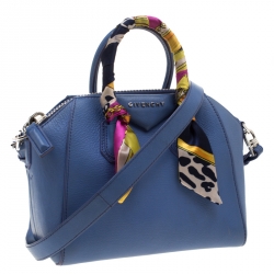 Pre Owned حقيبة جيفنشي يد علوية انتيغونا ميني جلد زرقاء