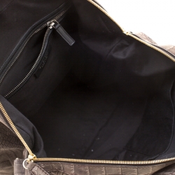 Pre Owned Givenchy Khaki Crocodile Embossed Nubuck Leather Nightingale Tote