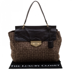Givenchy Brown Canvas and Leather Top Handle Bag