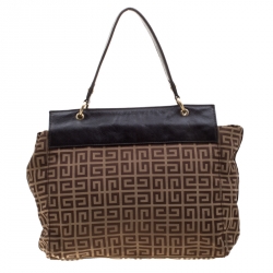 Givenchy Brown Canvas and Leather Top Handle Bag