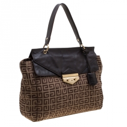 Givenchy Brown Canvas and Leather Top Handle Bag