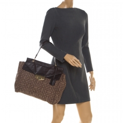 Givenchy Brown Canvas and Leather Top Handle Bag