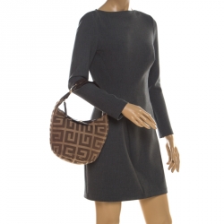 Pre Owned حقيبة جيفنشي جلد وكانفاس مونوغرامية