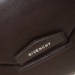 Pre Owned حقيبة كلتش جيفنشي أنتيغونا أنفيلوب جلد بنية متوسطة