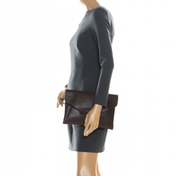 Pre Owned حقيبة كلتش جيفنشي أنتيغونا أنفيلوب جلد بنية متوسطة