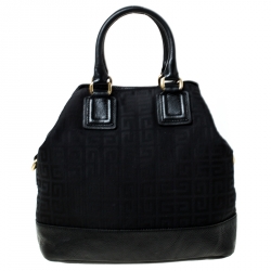 Pre Owned Givenchy Black Monogram Canvas and Leather Tote