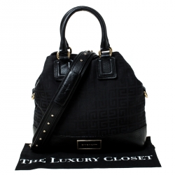 Pre Owned Givenchy Black Monogram Canvas and Leather Tote