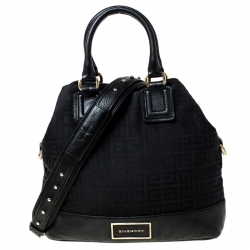 Pre Owned Givenchy Black Monogram Canvas and Leather Tote