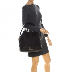 Pre Owned Givenchy Black Monogram Canvas and Leather Tote