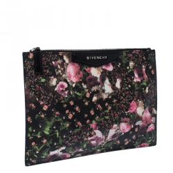 Pre Owned Givenchy Multicolor Floral Print Coated Canvas Antigona Clutch