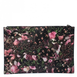 Pre Owned Givenchy Multicolor Floral Print Coated Canvas Antigona Clutch