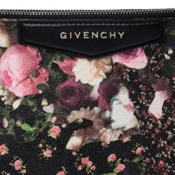 Pre Owned Givenchy Multicolor Floral Print Coated Canvas Antigona Clutch