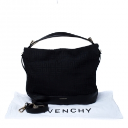 Pre Owned Givenchy Black Monogram Canvas and Leather Hobo