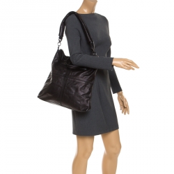 Pre Owned حقيبة كتف جيفنشي نايتنغال جلد سوداء