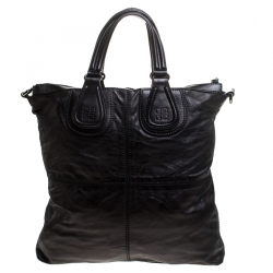 Pre Owned حقيبة كتف جيفنشي نايتنغال جلد سوداء