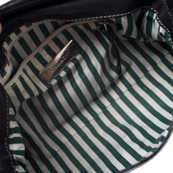 Pre Owned Givenchy Black Leather Logo Flap Shoulder Bag