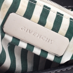 Pre Owned Givenchy Black Leather Logo Flap Shoulder Bag