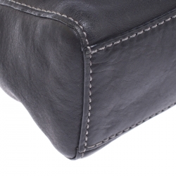 Pre Owned Givenchy Black Leather Logo Flap Shoulder Bag