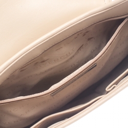 Pre Owned حقيبة كتف جيفنشي قلاب شعار جلد بيج