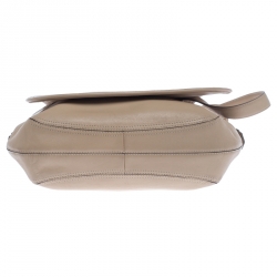 Pre Owned حقيبة كتف جيفنشي قلاب شعار جلد بيج