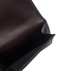 Pre Owned Givenchy Black Monogram Leather Flap Compact Wallet