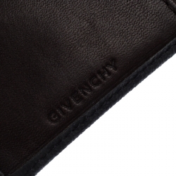 Pre Owned Givenchy Black Monogram Leather Flap Compact Wallet