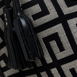 Pre Owned Givenchy Grey Monogram Canvas Tassel Hobo 
