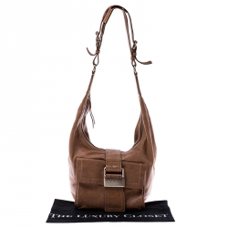 مملوكة مسبقًا Givenchy Tan Leather Buckle Hobo 